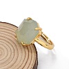 Hexagon Natural Green Aventurine Finger Rings RJEW-B113-02G-07-5