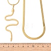 304 Stainless Steel Snake Pendant Double Layer Necklaces for Women NJEW-Z108-03G-5