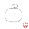 Rhodium Platedv 925 Sterling Silver Link Bracelet OK5115-1-1