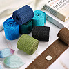 Beadthoven 7 Rolls 7 Colors Burlap & Linen Ribbon OCOR-BT0001-03-15