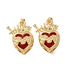 Brass Pave Red Cubic Zirconia Pendants CU-CBA7B6A-01G-1