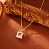 Brass Pave Clear and Pink Cubic Zirconia and Natural Sehll Heart Perfume Bottle Pendant Necklaces for Women WGADA0A-01-1