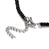 2 Pcs 2 Colors Black & White Glass Seed Beaded Necklaces Set NJEW-JN03802-7