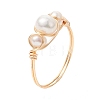 Natural Pearl Finger Rings RJEW-JR00604-01-1