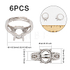6Pcs Adjustable Brass Finger Ring Components KK-CA0002-17-3