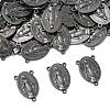 Holy Oval Carved Virgin Mary Tibetan Style Alloy Chandelier Component Links X-TIBEP-LF0961YKG-B-FF-3