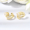 Brass Micro Pave Cubic Zirconia Cuff Earrings for Women CU-CBAE7DF-15G-3