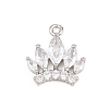 Brass Micro Pave Clear Cubic Zirconia Pendants KK-D225-07P-1