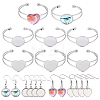 DIY Heart Bangle & Earring Making Finding Kit FIND-FH0003-47-1