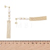 Rice Natural Cultured Freshwater Pearl Tassel Stud Earrings EJEW-JE07056-4