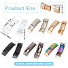 12 Pairs 6 Colors Zinc Alloy One-click Hook Buckle for Canvas Sports Shoes FIND-CP0001-40-2
