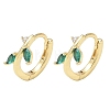 Brass Micro Pave Cubic Zirconia Hoop Earrings for Women EJEW-A167-12G-4