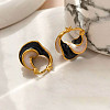Alloy & Enamel Hoop Earrings WG61D14-02-1