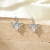 Brass Micro Pave Clear Cubic Zirconia Stud Earrings EJEW-R016-26P-11-1