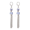 Handmade Flower Printed Porcelain Ceramic Beads Leverback Earrings EJEW-JE06893-3