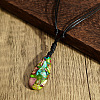 Dyed Natural Imperial Jasper Teardrop Pendant Necklaces DZ8901-2-1