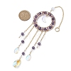 Natural Amethyst Beaded Ring Hanging Ornaments HJEW-TA00169-3