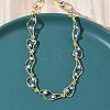 Brass Enamel Evil Eye Link Chain Necklaces NJEW-G183-01G-04-3