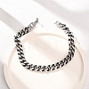 667 Stainless Steel Cuban Link Chains Bracelets for Women Men BJEW-F529-01AS-1