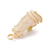 Electroplated Natural Quartz Crystal Dyed Copper Wire Wrapped Pendants PALLOY-JF02326-07-4