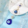 Handmade Lampwork Teardrop with Evil Eye Pendants Pendant Decorations HJEW-JM02315-2