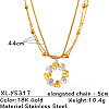 Two Tone 304 Stainless Steel Pendant 3-strand Necklaces Necklaces for Women WG40374-05-1