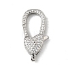 Brass Clear Cubic Zirconia Lobster Claw Clasps KK-Z078-46B-P-1