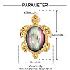 304 Stainless Steel & Shell Pendants STAS-OY014-48G-2