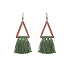 Wood and Cotton Dangle Earrings WG53E25-03-2