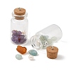 Natural Prehnite /Cultured Freshwater Pearl/Polymer Clay Rhinestone/Natural Amber/Amethyst /Blue Aventurine /Garnet/Rose Quartz  & Iron & Glass Jar Glass Bottles Pendants PALLOY-JF05963-2