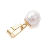 Wrinkle Textured Shell Pearl Round Charms PALLOY-JF05063-01-5