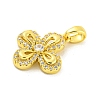 Brass Micro Pave Clear Cubic Zirconia Pendants KK-P263-06B-G-2