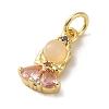 Brass Micro Pave Colorful Cubic Zirconia Glass Pendants X-KK-R162-026I-G-2