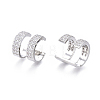 Brass Micro Pave Clear Cubic Zirconia Cuff Earrings EJEW-I249-07P-2