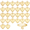 26Pcs 26 Styles Brass Initial Pendants KK-PH0014-80-1