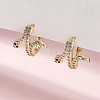 Brass Cubic Zirconia Hoop Earrings EJEW-Q014-39G-5