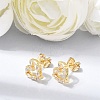 Brass Micro Pave Cubic Zirconia Stud Earrings KK-CBA5B62-01B-G-3