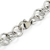 Fashionable 304 Stainless Steel Engraved Bubbles Cable Chain Bracelets STAS-A028-B087P-2