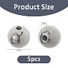 5Pcs 304 Stainless Steel Round Cord End Caps STAS-FH0002-40A-2