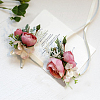 2Pcs 2 Style Silk Imitation Rose Corsage Boutonniere AJEW-CP0001-60-6