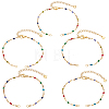10Pcs 5 Colors 304 Stainless Steel Enamel Oval Link Chain Bracelet Makings AJEW-GO00045-1