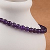 Natural Amethyst Round Bead Stretch Bracelets BJEW-L594-B08-4