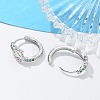 Brass Cubic Zirconia Hoop Earrings EJEW-Q014-05P-5