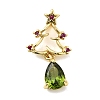 Brass Micro Pave Cubic Zirconia Pendants KK-L258-01G-C01-1