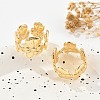 Flower Brass Cuff Rings for Women RJEW-B119-14G-01-3