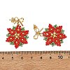 Christmas Glass & Brass Beads Braided Dangle Earrings EJEW-MZ00811-5