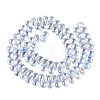Electroplate Transparent Glass Beads Strands EGLA-N057-01A-01-2