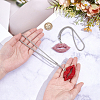 2Pcs 2 Colors Rhinestone Lip Pendant Decorations HJEW-CY0001-02-3