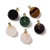 Natural Mixed Gemstone Perfume Bottle Pendants G-Z039-02G-1