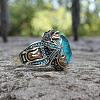Oval Alloy with Glass Finger Rings FS-WG0E890-02-4